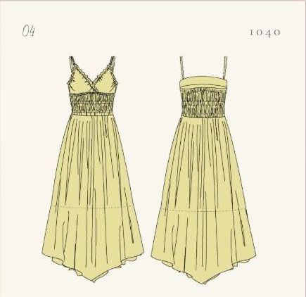 Pointed hem maxi dress — front & back