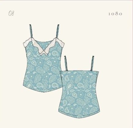 Lace trim tank top — front & back